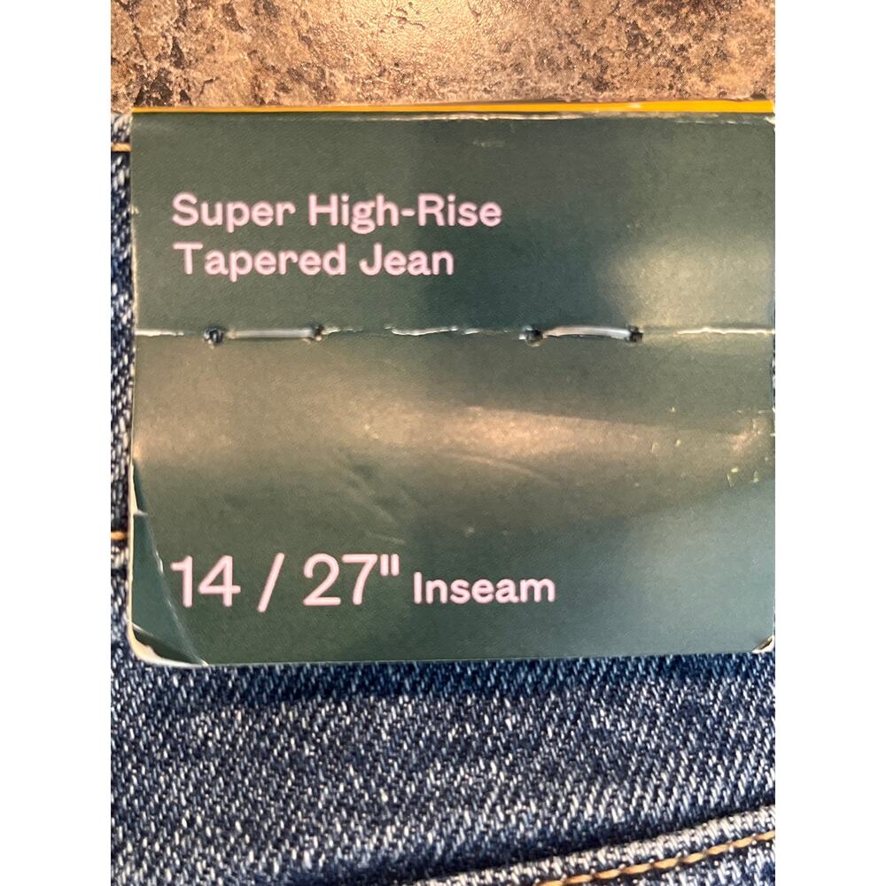 Wild Fable NEW Super High Rise Tapered Jean Plus Size 14 Blue Denim - Picture 3 of 9